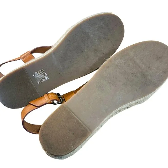 Madewell The‎ Malia espadrille Sandal in Burnished Caramel Leather Size 8 - Picture 7 of 7